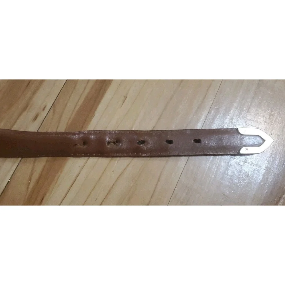 Vintage Greg Noman Brown Leather BELT Golf Shark Logo Conchos Men Size 40‎